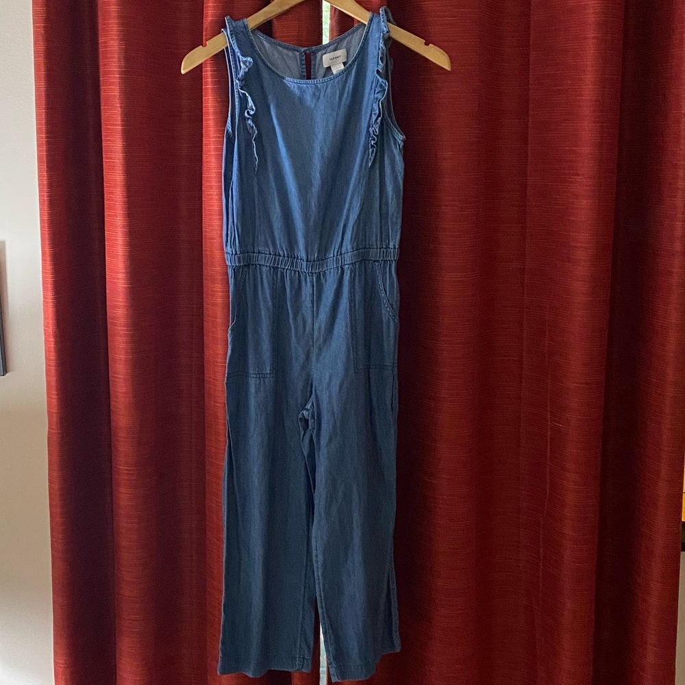 Old Navy Girl’s Ruffled Chambray Jumpsuit